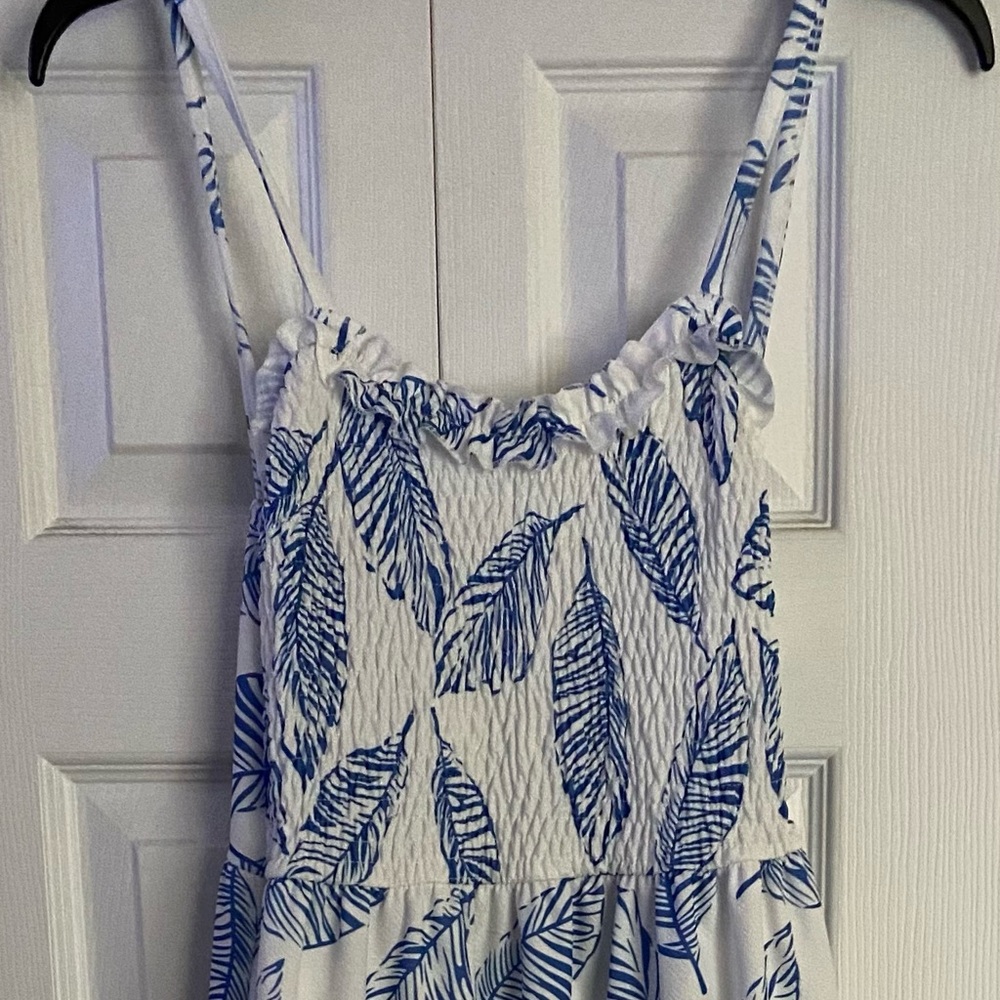 White and blue summer dress Size M NWT